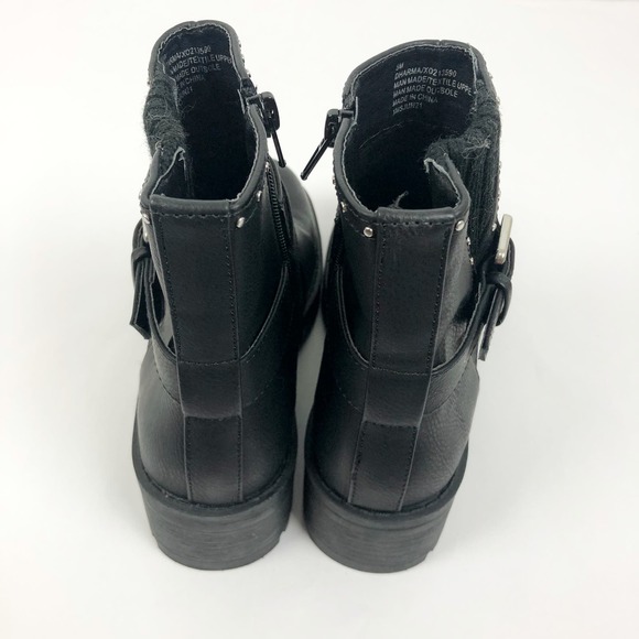 XOXO Womens Dharma Fashion Boot 5M Black Stud Buckle Strap Ankle Booties NWOB - Picture 11 of 11